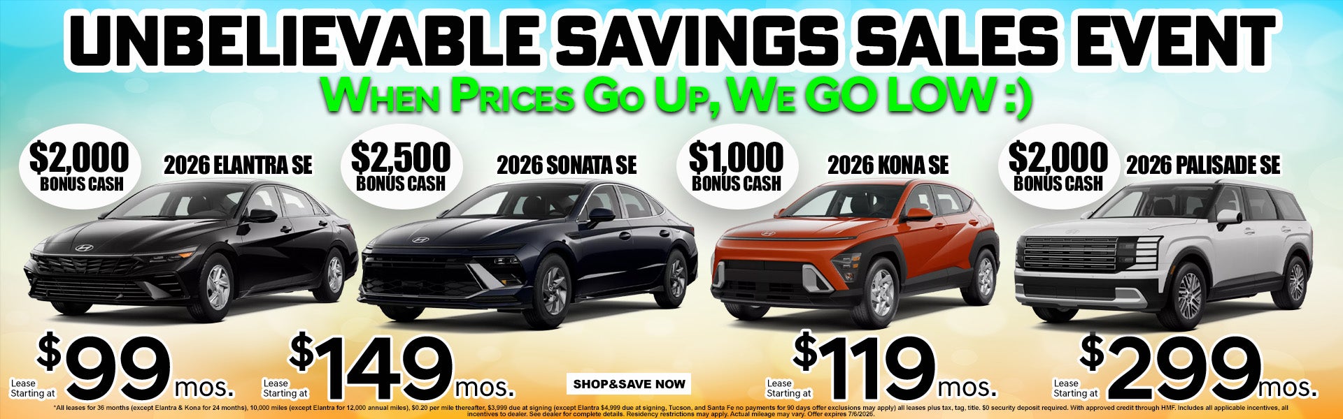 UNBELIEVABLE SAVINGS SALES EVENT
